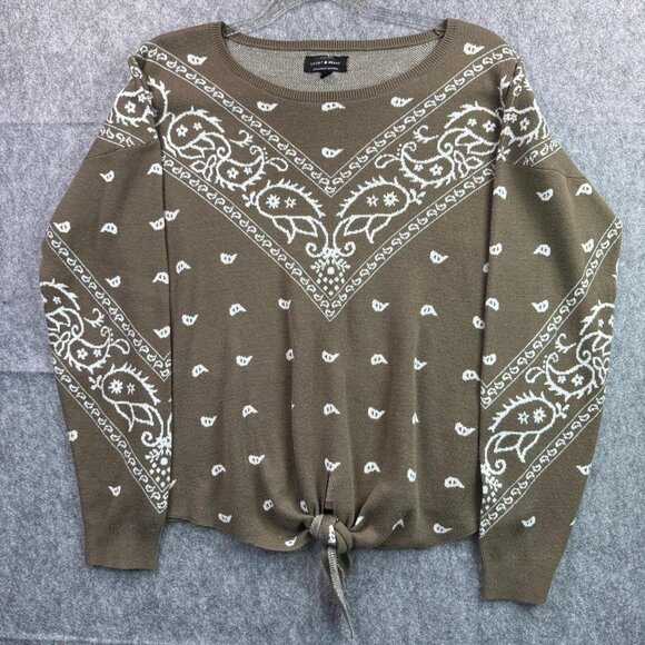 Women's Green and Cream Jumper - Picture 1 of 2